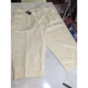 NWT Ledge Leather Men's 50 Lambskin Pants Ivory Cream Pleated Big & Tall Luxury
